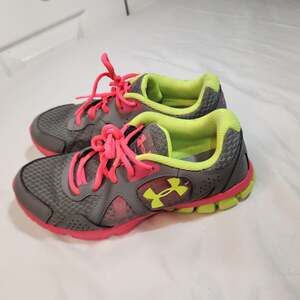 Under Armour Micro G Assert 4 Running Shoes Grey Pink Volt Women's Size 7